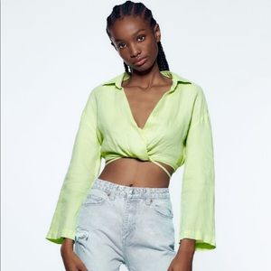 Zara Linen Wrap Shirt